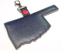 Oklahoma state snap tab - DIGITAL DOWNLOAD - In The Hoop Embroidery Machine Design - key fob - keychain - luggage tag