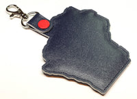 Wisconsin state snap tab - DIGITAL DOWNLOAD - In The Hoop Embroidery Machine Design - key fob - keychain - luggage tag