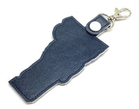 Vermont state snap tab - DIGITAL DOWNLOAD - In The Hoop Embroidery Machine Design - key fob - keychain - luggage tag