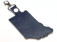 Indiana state snap tab - DIGITAL DOWNLOAD - In The Hoop Embroidery Machine Design - key fob - keychain - luggage tag