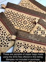 SVG files - SET 1 Petal Motif - 22 digital files for cutting cork fabric panels for the Embroidery Garden ITH Zippered Bags Set