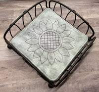 In The Hoop Table Napkins in TWO sizes 6"x6" and 7"x7" - re-usable napkin embroidery machine design - digital download