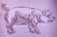 DIGITAL DOWNLOAD - In The Hoop Embroidery Machine Design - 7" x 7" PIG / Pork Snap Tray - Valet Tray - Travel Tray