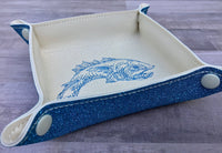 DIGITAL DOWNLOAD - In The Hoop Embroidery Machine Design - 7" x 7" FISH Snap Tray - Valet Tray - Travel Tray