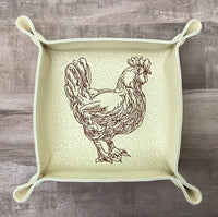DIGITAL DOWNLOAD - In The Hoop Embroidery Machine Design - 7" x 7" CHICKEN / Poultry Snap Tray - Valet Tray - Travel Tray