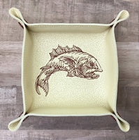 DIGITAL DOWNLOAD - In The Hoop Embroidery Machine Design - 7" x 7" FISH Snap Tray - Valet Tray - Travel Tray