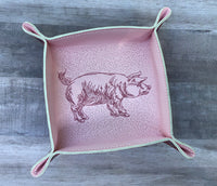 DIGITAL DOWNLOAD - In The Hoop Embroidery Machine Design - 7" x 7" PIG / Pork Snap Tray - Valet Tray - Travel Tray