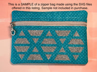 SVG files - SET 3 Diamond Motif - 22 digital files for cutting cork fabric panels for the Embroidery Garden ITH Zippered Bags Set