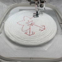 Coaster Size Redwork Snowflake Set of 4 - machine embroidery design - digital download