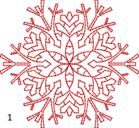 Coaster Size Redwork Snowflake Set of 4 - machine embroidery design - digital download
