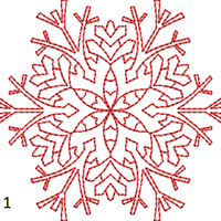 Coaster Size Redwork Snowflake Set of 4 - machine embroidery design - digital download