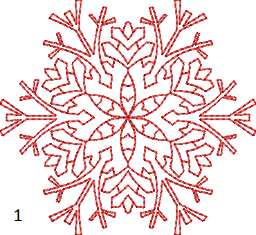 Redwork Snowflake Coaster Size Redwork Snowflake Set of 4 - machine embroidery design ...