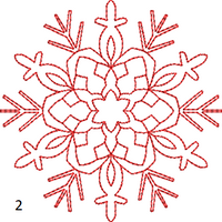 Coaster Size Redwork Snowflake Set of 4 - machine embroidery design - digital download
