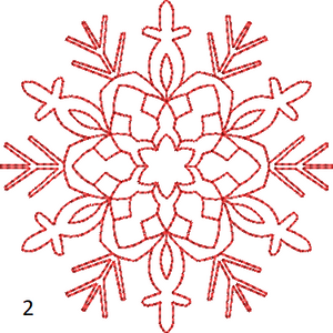 Coaster Size Redwork Snowflake Set of 4 - machine embroidery design - digital download