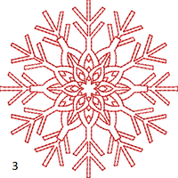 Coaster Size Redwork Snowflake Set of 4 - machine embroidery design - digital download
