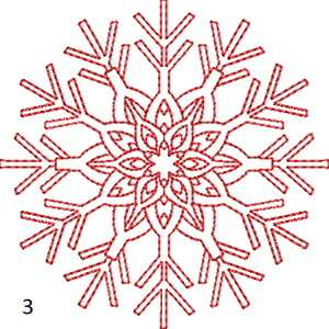 Coaster Size Redwork Snowflake Set of 4 - machine embroidery design - digital download