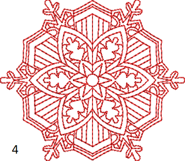 Redwork Snowflake Coaster Size Redwork Snowflake Set of 4 - machine embroidery design ...