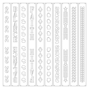 SVG Cutwork 1" Key Fob Bundle SET #3 - 10 SVG files for creating cork fabric/Kraft-Tex/marine vinyl overlays