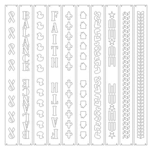 SVG Cutwork 1" Key Fob Bundle SET #3 - 10 SVG files for creating cork fabric/Kraft-Tex/marine vinyl overlays