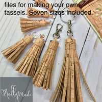 SVG files for cutting Cork Fabric Tassels (7 sizes included) - zipper pulls