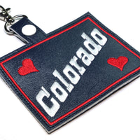 Colorado state snap tab - DIGITAL DOWNLOAD - In The Hoop Embroidery Machine Design - key fob - keychain - luggage tag