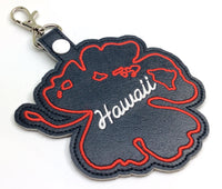 Hawaii state snap tab - DIGITAL DOWNLOAD - In The Hoop Embroidery Machine Design - key fob - keychain - luggage tag
