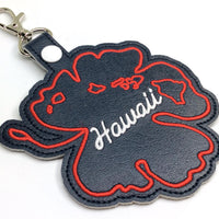 Hawaii state snap tab - DIGITAL DOWNLOAD - In The Hoop Embroidery Machine Design - key fob - keychain - luggage tag