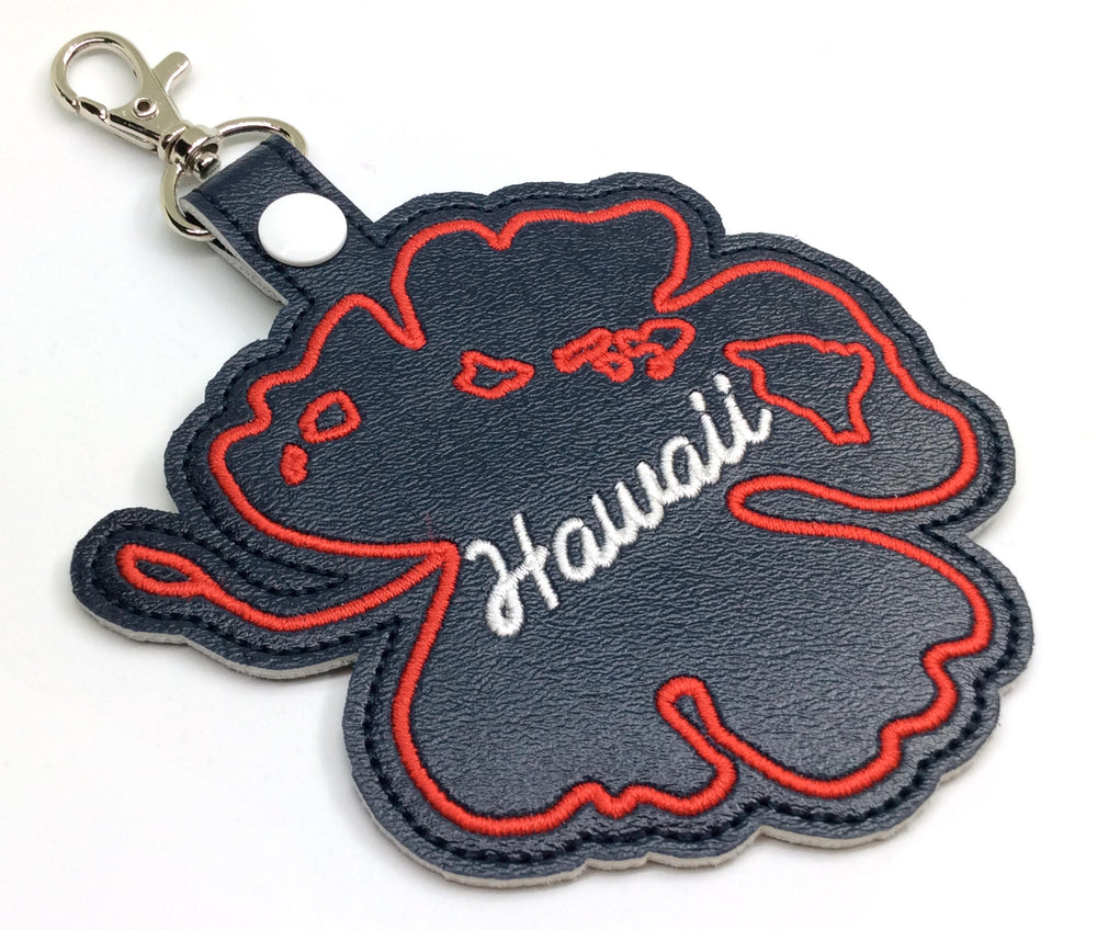Hawaii state snap tab - DIGITAL DOWNLOAD - In The Hoop Embroidery Machine Design - key fob - keychain - luggage tag