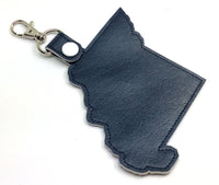 Missouri state snap tab - DIGITAL DOWNLOAD - In The Hoop Embroidery Machine Design - key fob - keychain - luggage tag
