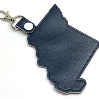 Missouri state snap tab - DIGITAL DOWNLOAD - In The Hoop Embroidery Machine Design - key fob - keychain - luggage tag