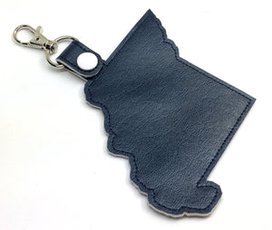 Missouri state snap tab - DIGITAL DOWNLOAD - In The Hoop Embroidery Machine Design - key fob - keychain - luggage tag