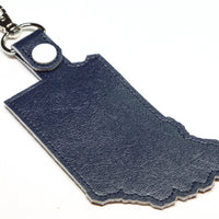 Indiana state snap tab - DIGITAL DOWNLOAD - In The Hoop Embroidery Machine Design - key fob - keychain - luggage tag