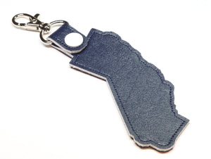 California state snap tab - DIGITAL DOWNLOAD - In The Hoop Embroidery Machine Design - key fob - keychain - luggage tag