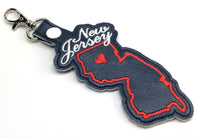 New Jersey state snap tab - DIGITAL DOWNLOAD - In The Hoop Embroidery Machine Design - key fob - keychain - luggage tag
