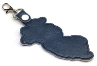 New Jersey state snap tab - DIGITAL DOWNLOAD - In The Hoop Embroidery Machine Design - key fob - keychain - luggage tag
