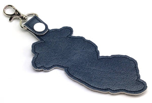 New Jersey state snap tab - DIGITAL DOWNLOAD - In The Hoop Embroidery Machine Design - key fob - keychain - luggage tag