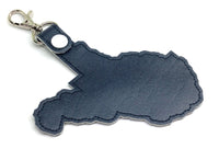 West Virginia state snap tab - DIGITAL DOWNLOAD - In The Hoop Embroidery Machine Design - key fob - keychain - luggage tag
