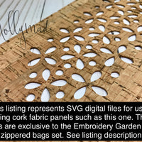 SVG files - SET 1 Petal Motif - 22 digital files for cutting cork fabric panels for the Embroidery Garden ITH Zippered Bags Set