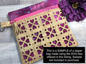 SVG files - SET 2 Heart Motif - 22 digital files for cutting cork fabric panels for the Embroidery Garden ITH Zippered Bags Set