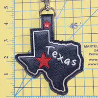 Texas state snap tab - DIGITAL DOWNLOAD - In The Hoop Embroidery Machine Design - key fob - keychain - luggage tag