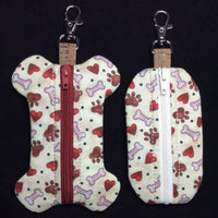 In the Hoop Waste Bag Dispensers - Dog Bone and Rectangle shape - Poop Bag Holder - Zipper Case