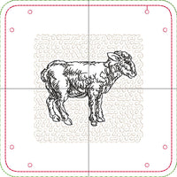 DIGITAL DOWNLOAD - In The Hoop Embroidery Machine Design - 7" x 7" LAMB Snap Tray - Valet Tray - Travel Tray
