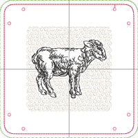 DIGITAL DOWNLOAD - In The Hoop Embroidery Machine Design - 7" x 7" LAMB Snap Tray - Valet Tray - Travel Tray