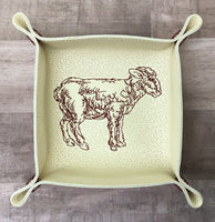 DIGITAL DOWNLOAD - In The Hoop Embroidery Machine Design - 7" x 7" LAMB Snap Tray - Valet Tray - Travel Tray
