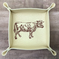 DIGITAL DOWNLOAD - In The Hoop Embroidery Machine Design - 7" x 7" BULL / Beef Snap Tray - Valet Tray - Travel Tray