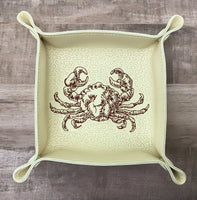 DIGITAL DOWNLOAD - In The Hoop Embroidery Machine Design - 7" x 7" CRAB / Seafood Snap Tray - Valet Tray - Travel Tray
