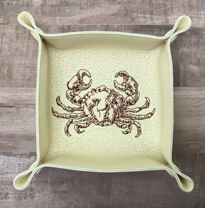DIGITAL DOWNLOAD - In The Hoop Embroidery Machine Design - 7" x 7" CRAB / Seafood Snap Tray - Valet Tray - Travel Tray