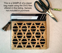 SVG files - SET 3 Diamond Motif - 22 digital files for cutting cork fabric panels for the Embroidery Garden ITH Zippered Bags Set

