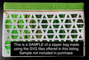 SVG files - SET 3 Diamond Motif - 22 digital files for cutting cork fabric panels for the Embroidery Garden ITH Zippered Bags Set