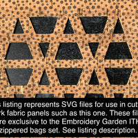 SVG files - SET 3 Diamond Motif - 22 digital files for cutting cork fabric panels for the Embroidery Garden ITH Zippered Bags Set